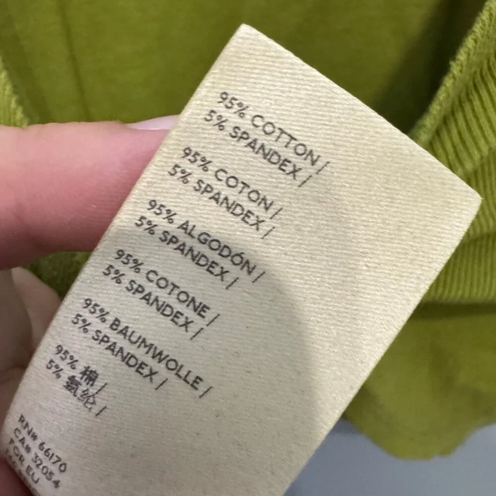 SATURDAY SUNDAY ANTHROPOLOGIE green rib knit long sleeve plunging back tee size